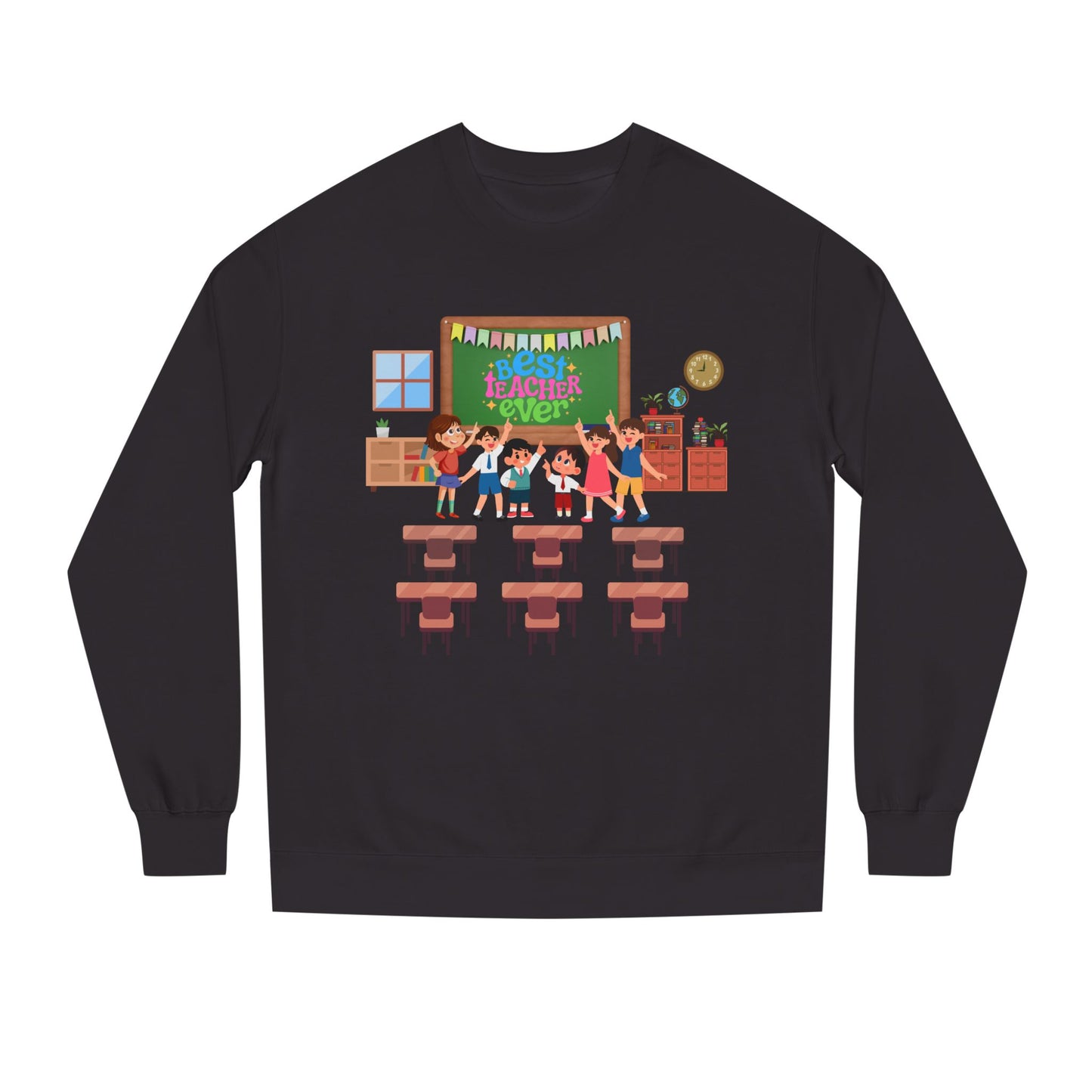 Best Teacher Ever Sweatshirt-Gift for teacher, School Sweatshirt, Crew Neck Sweatshirt,