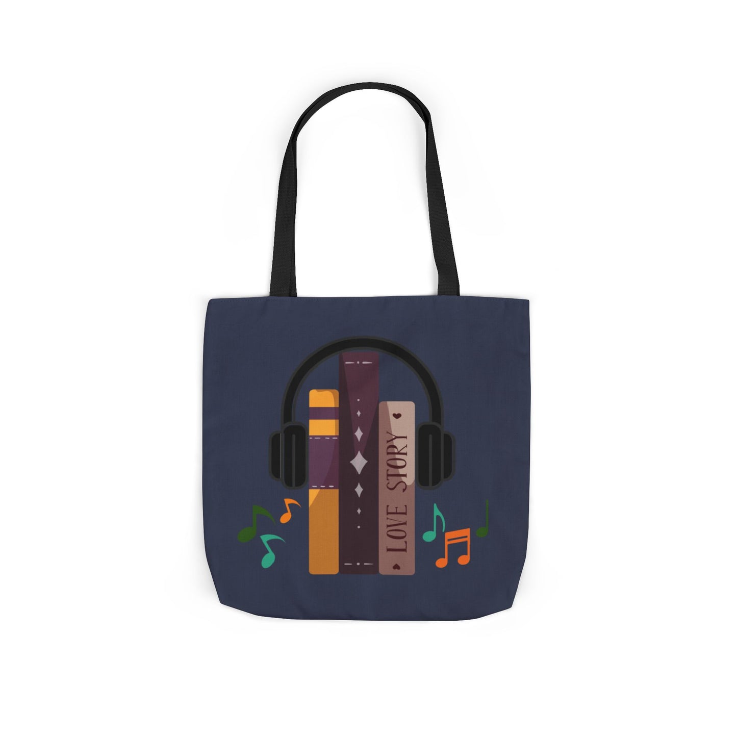 Tunes From Pages Canvas Tote Bag-School Tote Bag, Shopping Tote Bag, Gym Tote