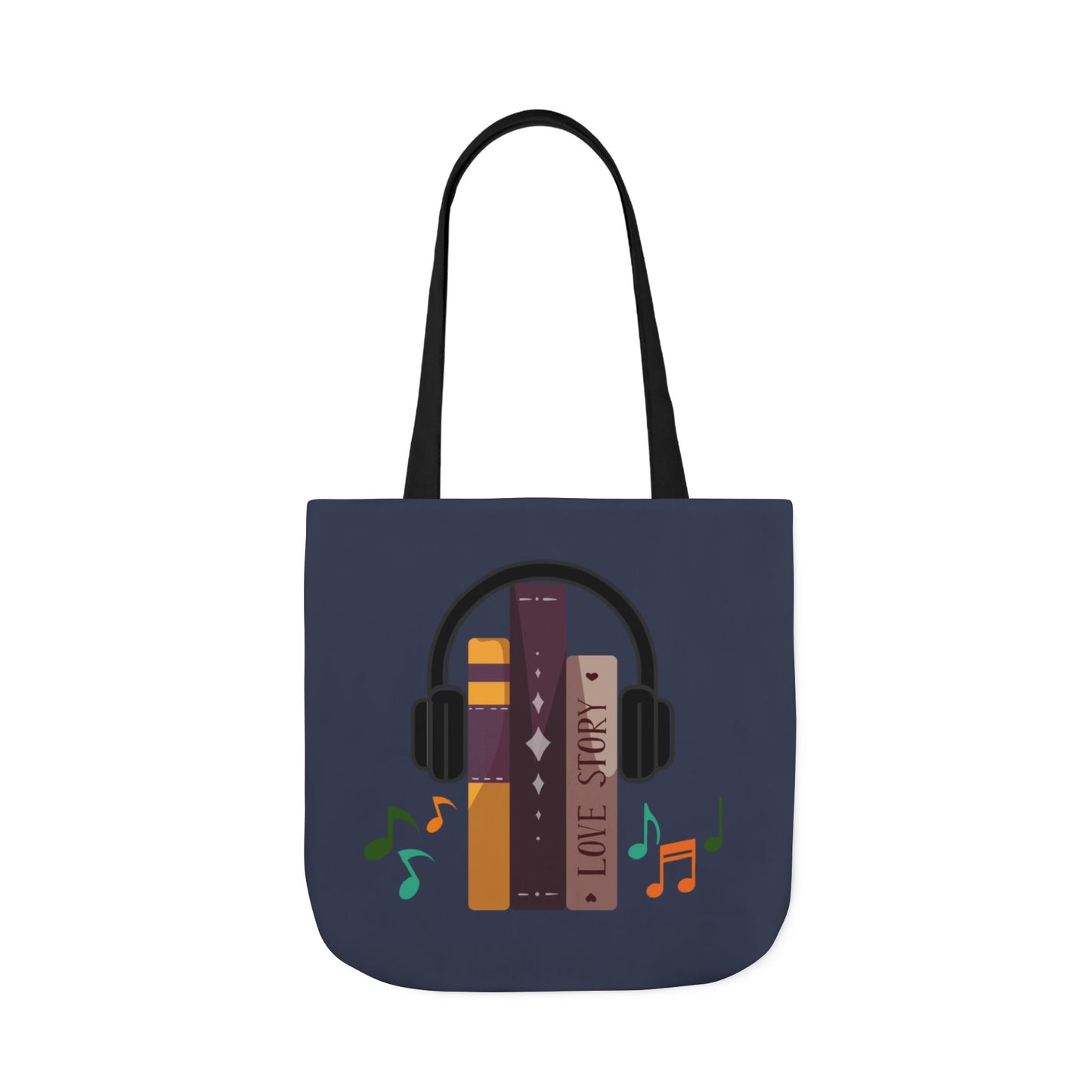 Tunes From Pages Canvas Tote Bag-School Tote Bag, Shopping Tote Bag, Gym Tote