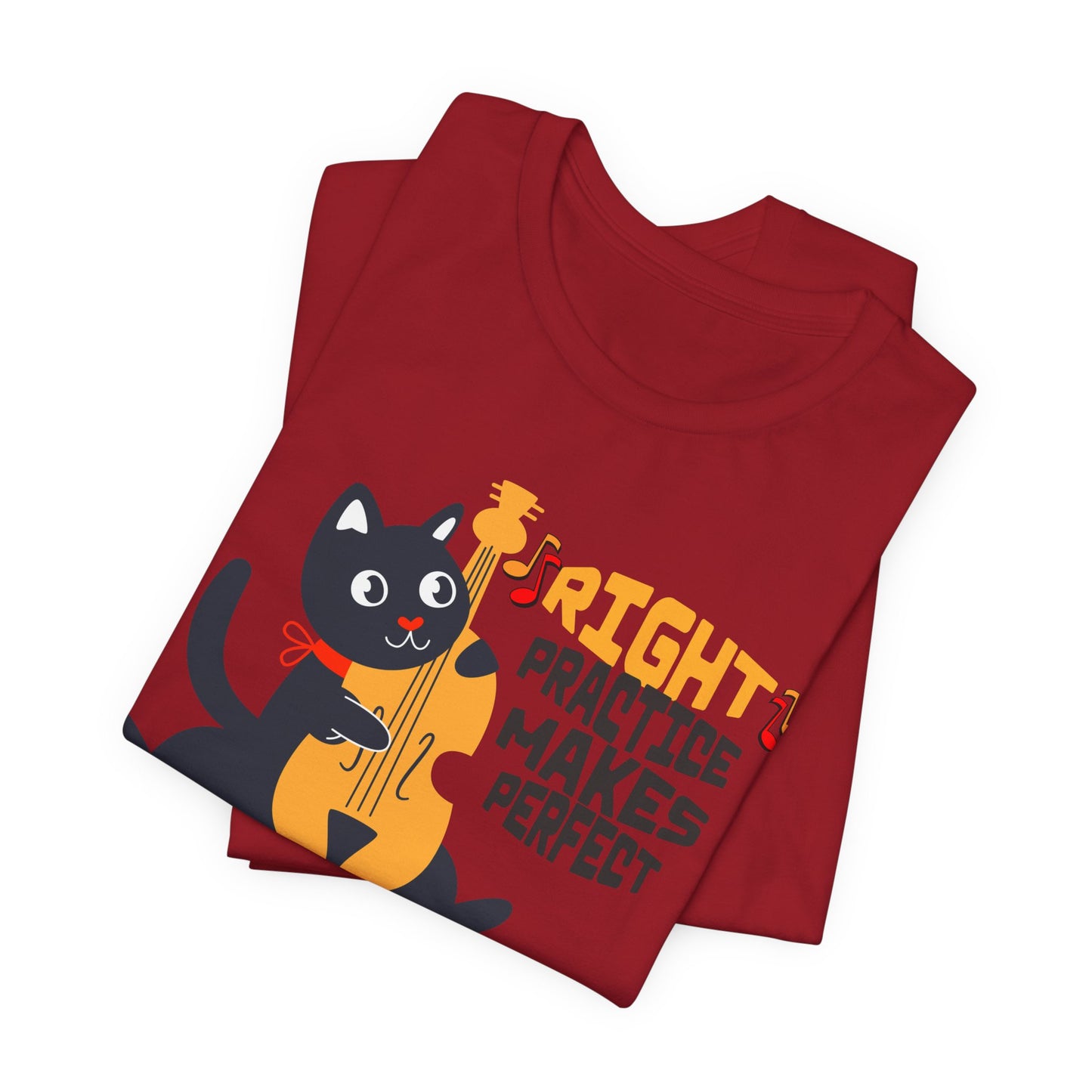 Right Practice Makes Perfect Unisex Tee Cat Lover Music Lover Shirt