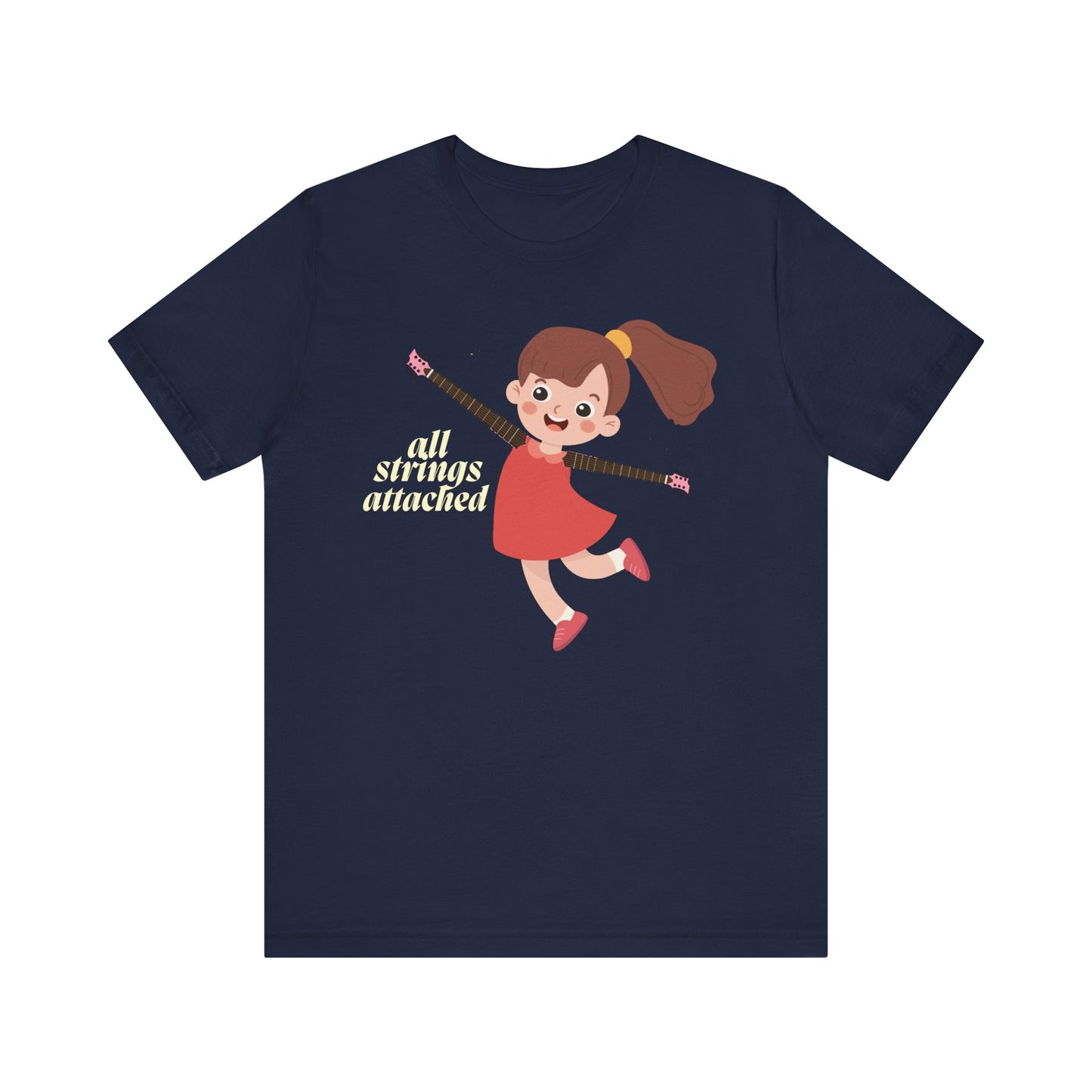 Cute Unisex Jersey Tee - "All Strings Attached" Cartoon Design