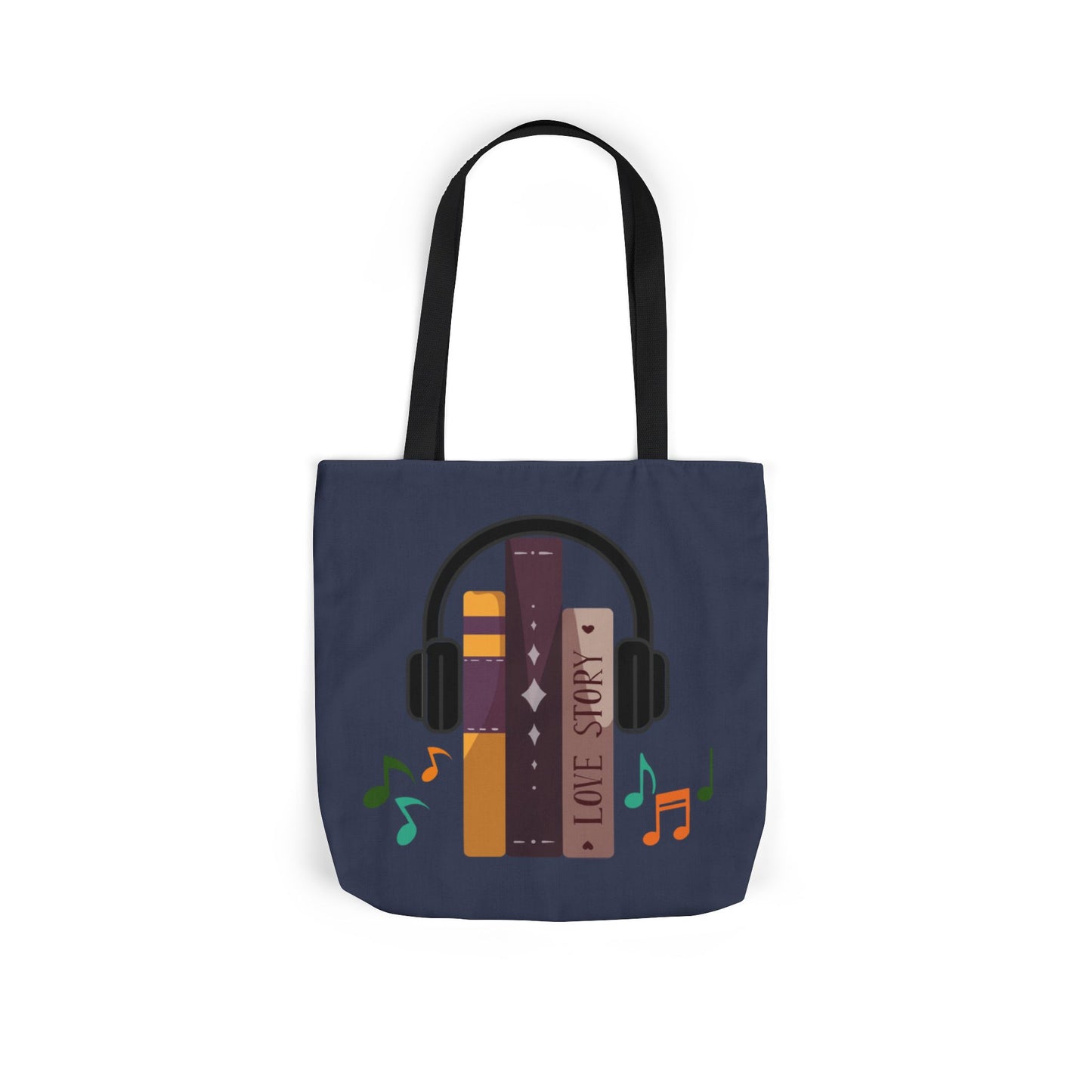 Tunes From Pages Canvas Tote Bag-School Tote Bag, Shopping Tote Bag, Gym Tote