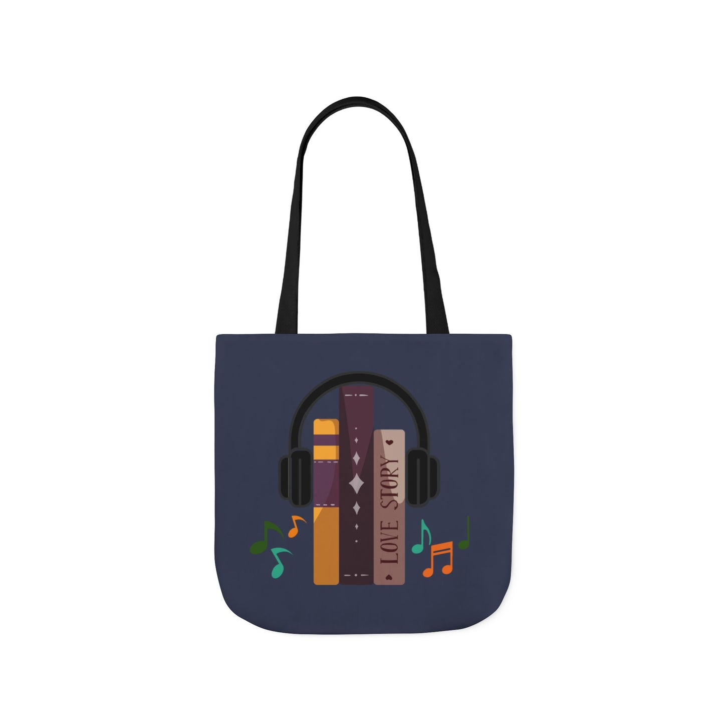 Tunes From Pages Canvas Tote Bag-School Tote Bag, Shopping Tote Bag, Gym Tote