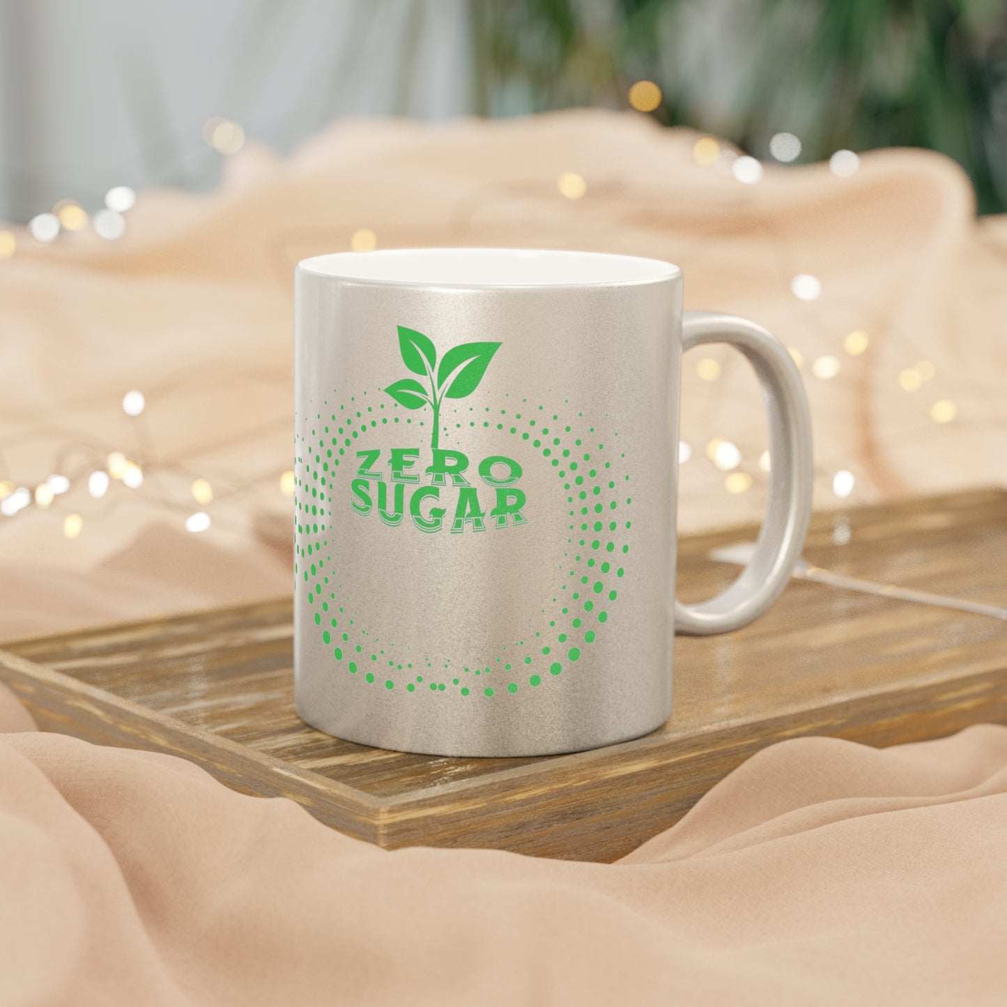 Zero Sugar Mug 11 oz- Metallic Coffee Mug, Vegan Mug, Gift for Vegan, Eco friendly Gift