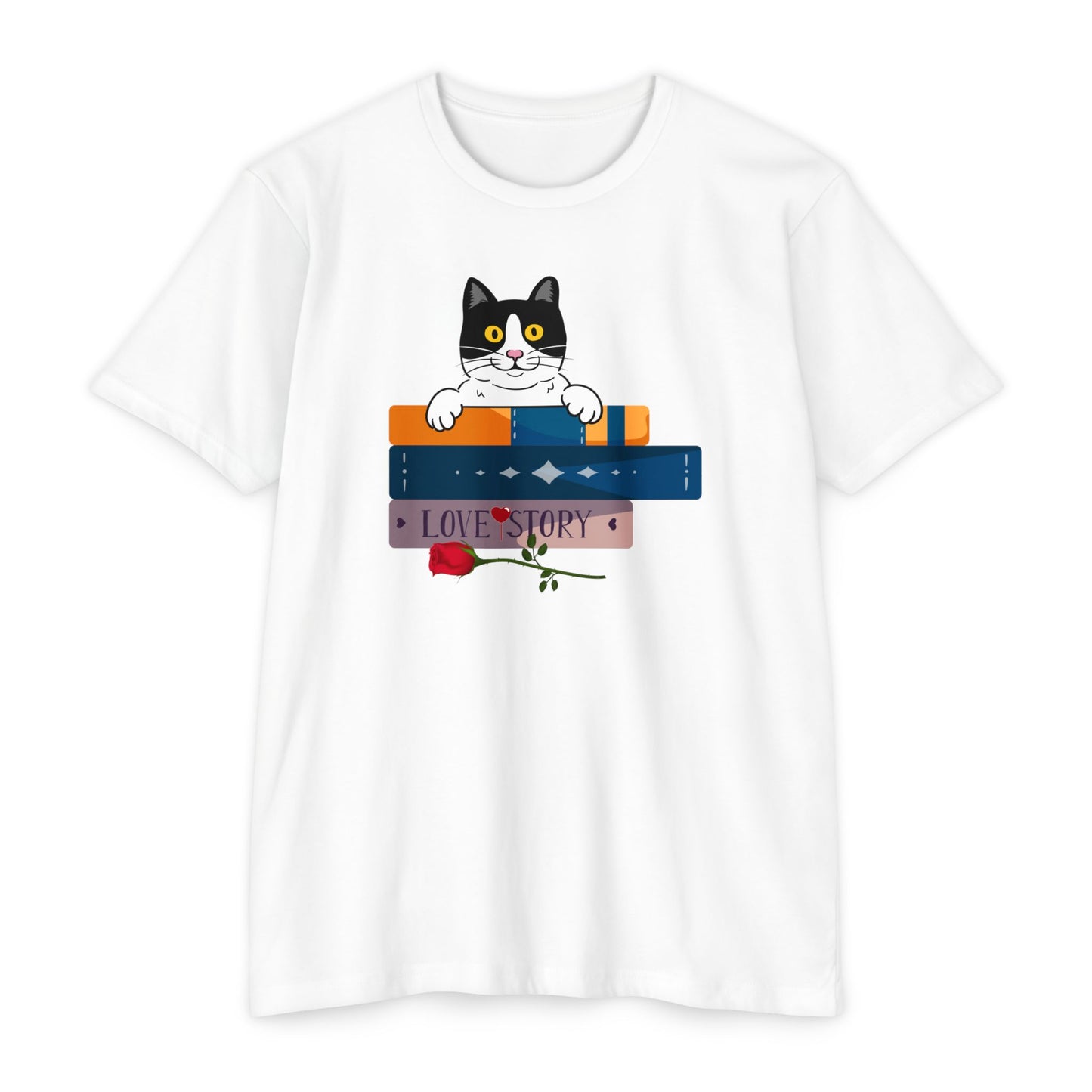 Love Story Tee Cat Lovers Book Lover T-Shirt