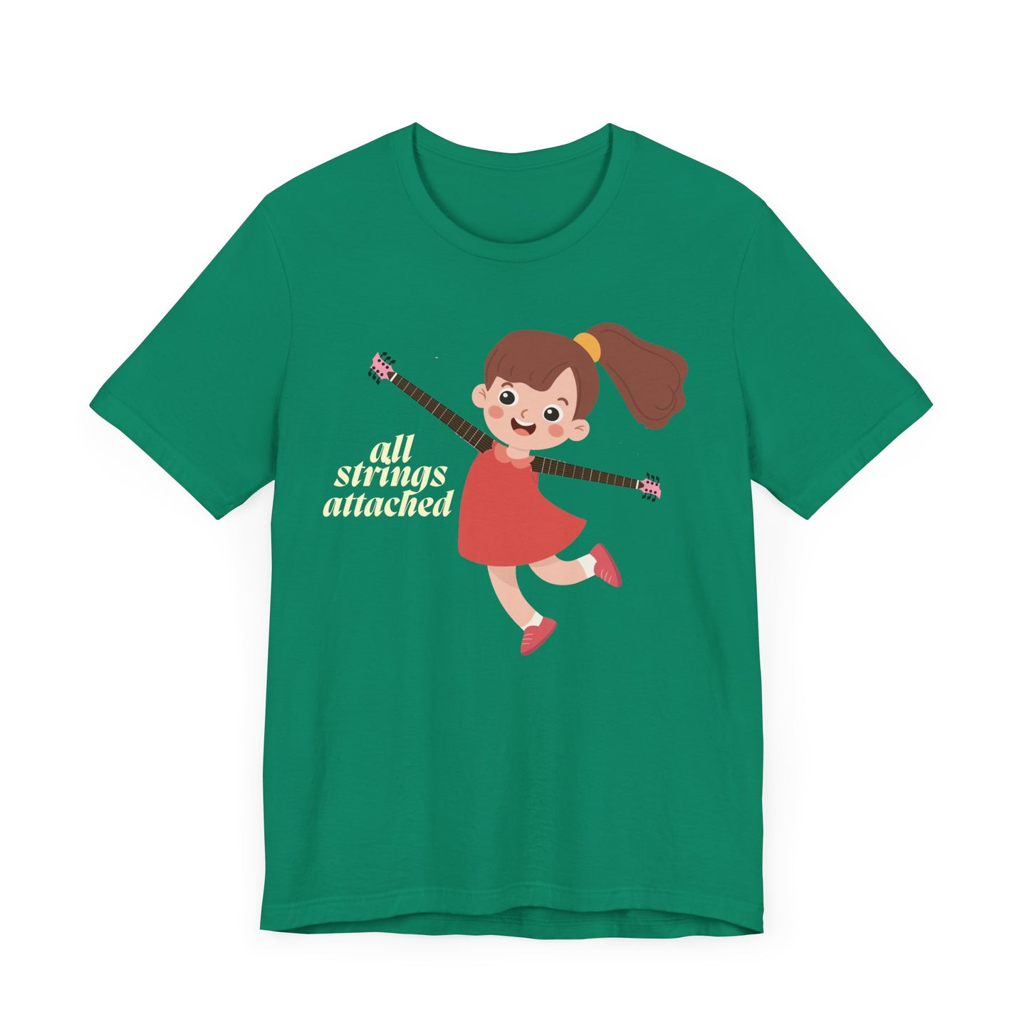 Cute Unisex Jersey Tee - "All Strings Attached" Cartoon Design