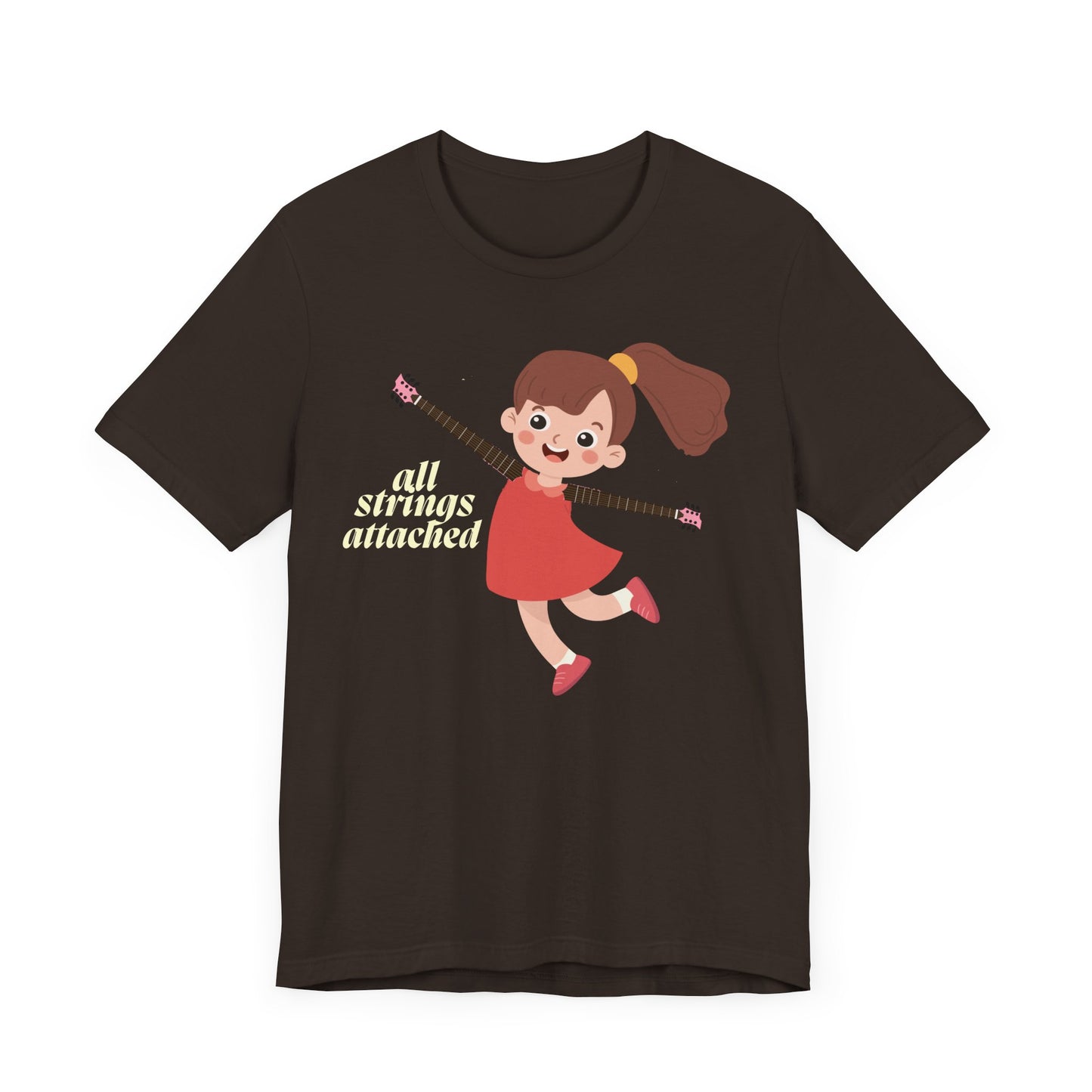 Cute Unisex Jersey Tee - "All Strings Attached" Cartoon Design