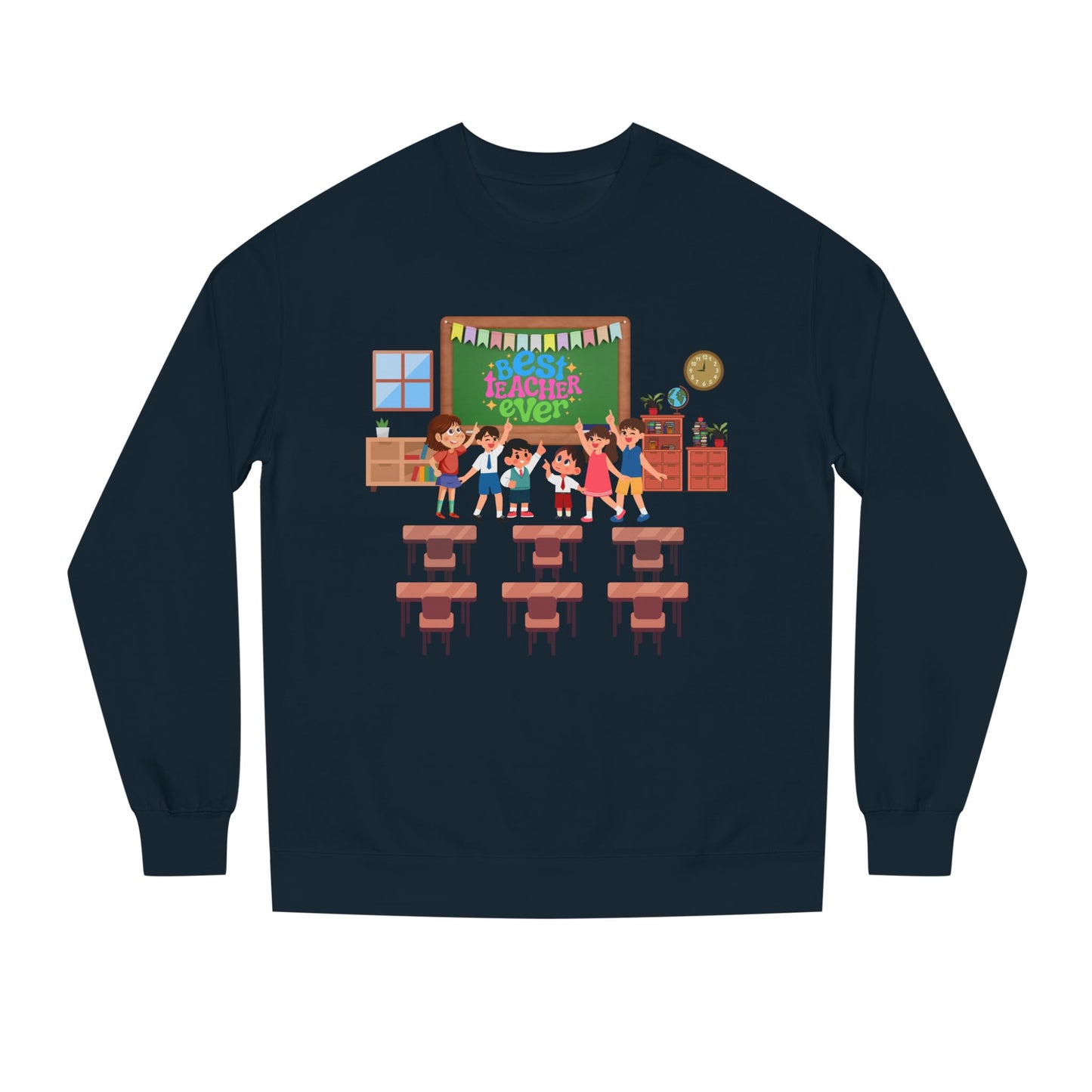 Best Teacher Ever Sweatshirt-Gift for teacher, School Sweatshirt, Crew Neck Sweatshirt,