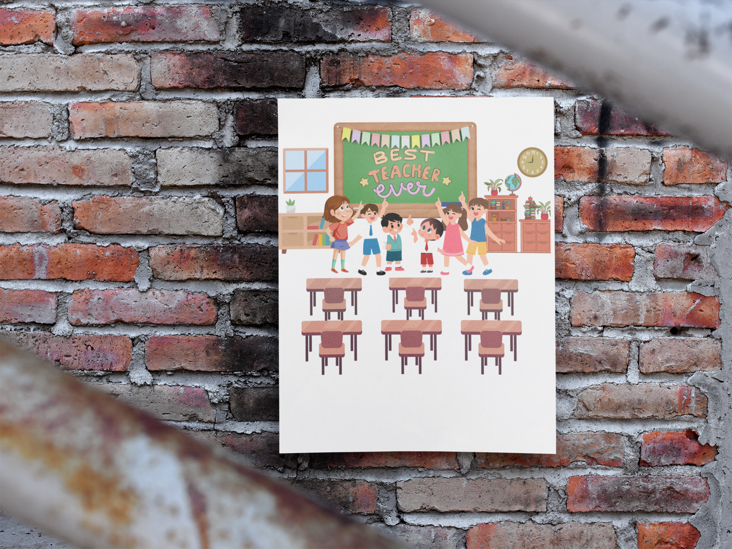 Best Teacher Ever Canvas- Classroom Decor, Teacher Appreciation Gift, Gift For Teacher, School Art