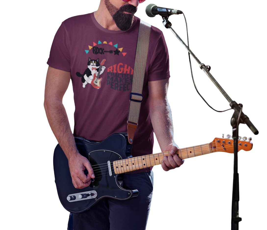 Right Practice Makes Perfect Tee-Cat Lover T-Shirt, Music Lover Gift
