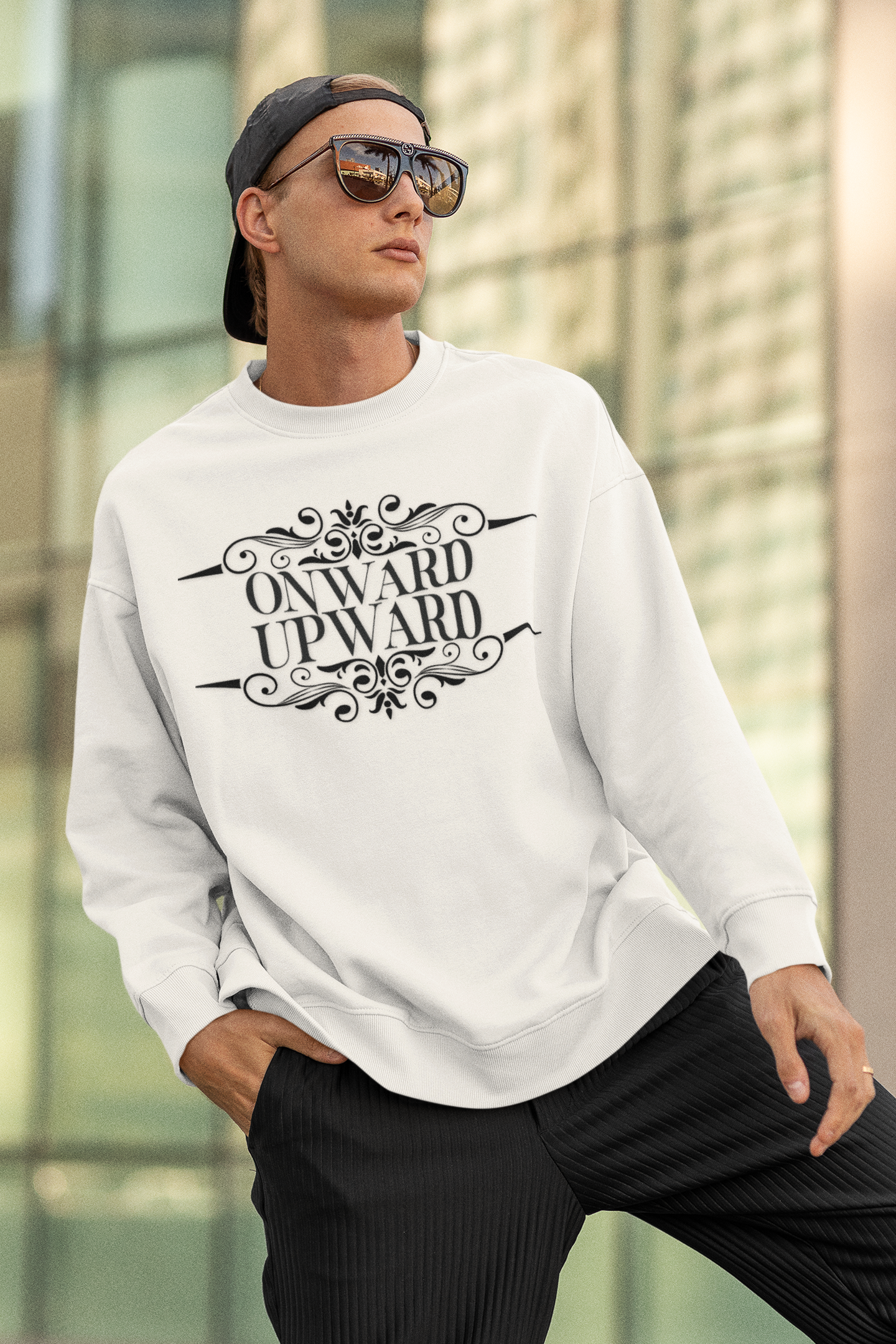 Onward Upward Sweatshirt - Unisex Crewneck Sweatshirt, School Sweater