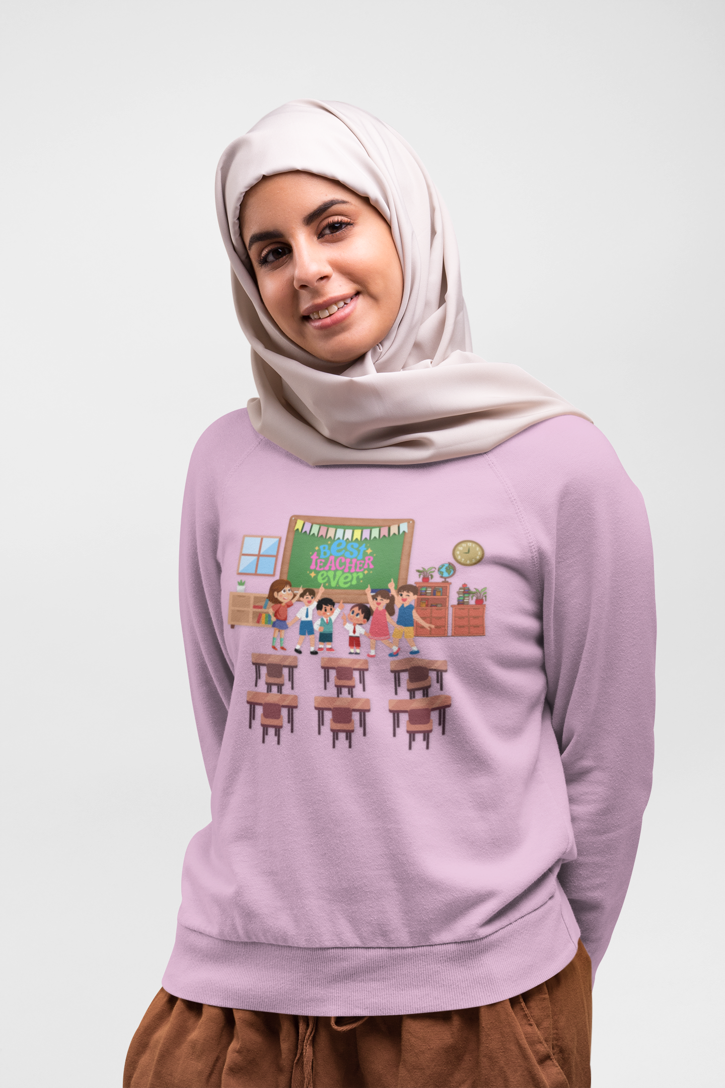 Best Teacher Ever Sweatshirt-Gift for teacher, School Sweatshirt, Crew Neck Sweatshirt,