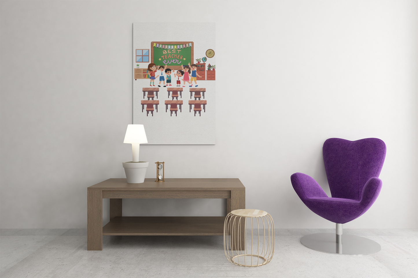 Best Teacher Ever Canvas- Classroom Decor, Teacher Appreciation Gift, Gift For Teacher, School Art