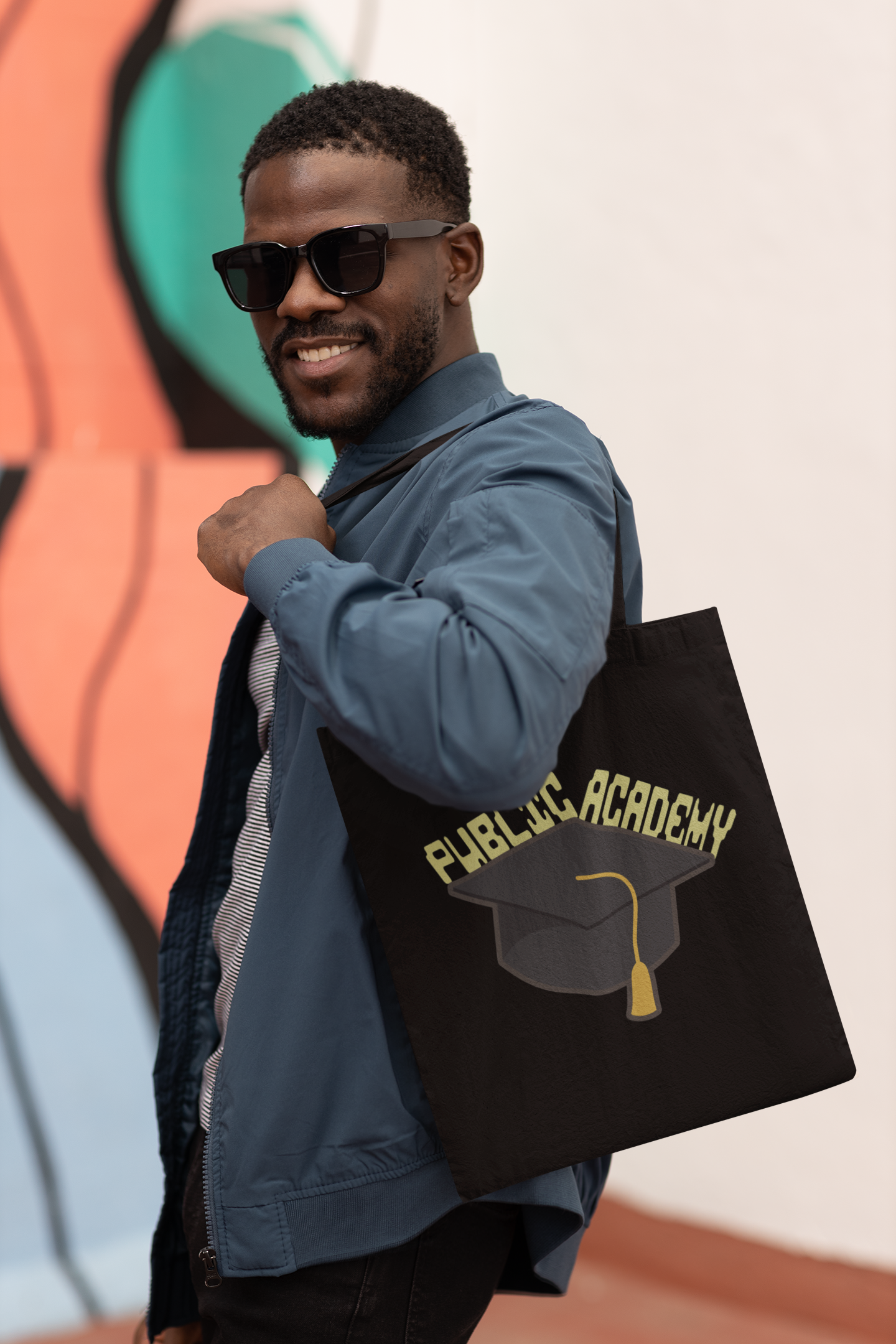 Public Academy Tote Bag-Canvas Tote Bag, School Tote Bag, Shopping Tote Bag, Gym Tote