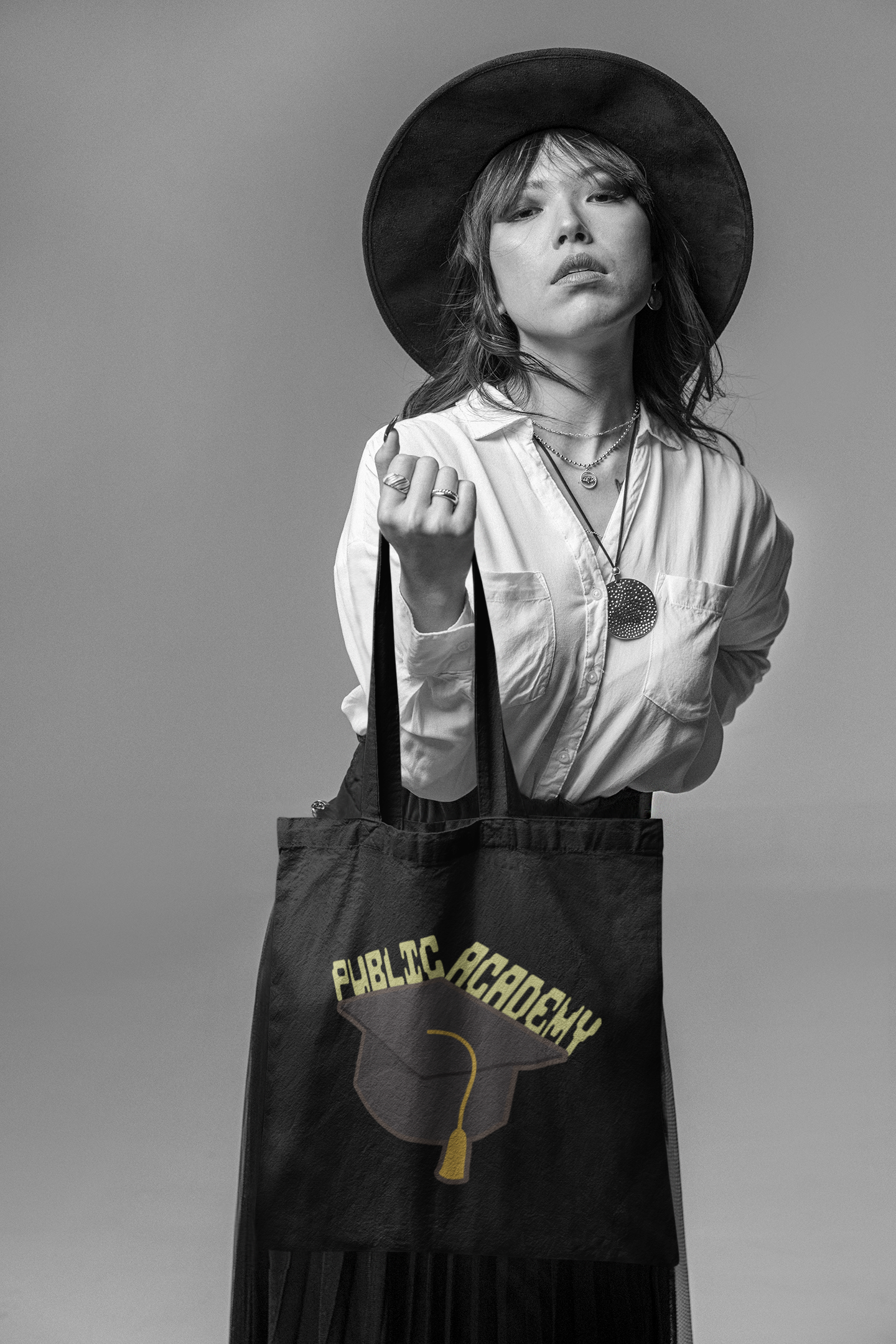 Public Academy Tote Bag-Canvas Tote Bag, School Tote Bag, Shopping Tote Bag, Gym Tote