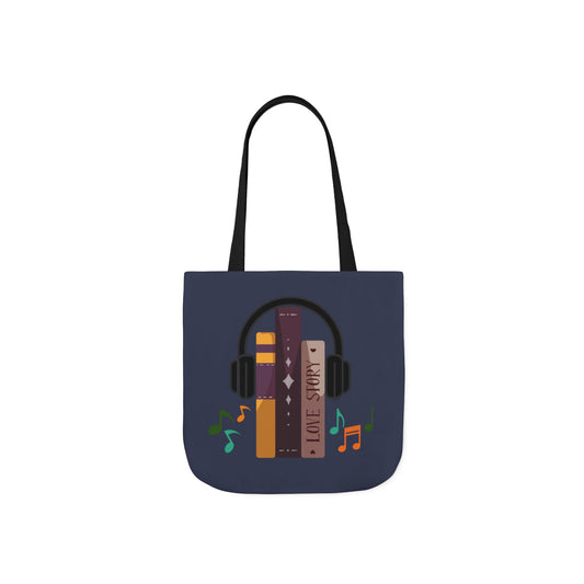 Tunes From Pages Canvas Tote Bag-School Tote Bag, Shopping Tote Bag, Gym Tote
