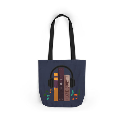 Tunes From Pages Canvas Tote Bag-School Tote Bag, Shopping Tote Bag, Gym Tote