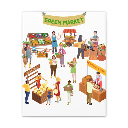 Green Market-Wall Art, Home Decor, Farmer's Market Art, Kitchen Wall Art