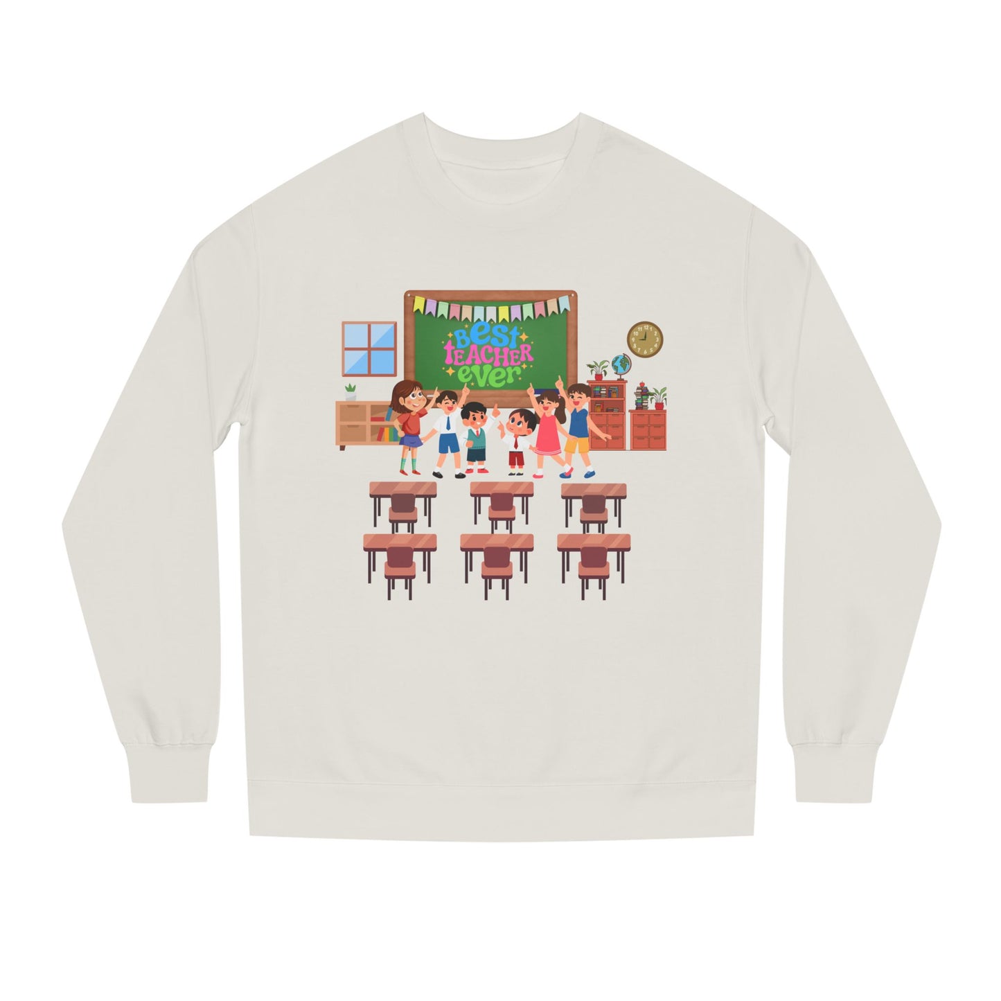 Best Teacher Ever Sweatshirt-Gift for teacher, School Sweatshirt, Crew Neck Sweatshirt,