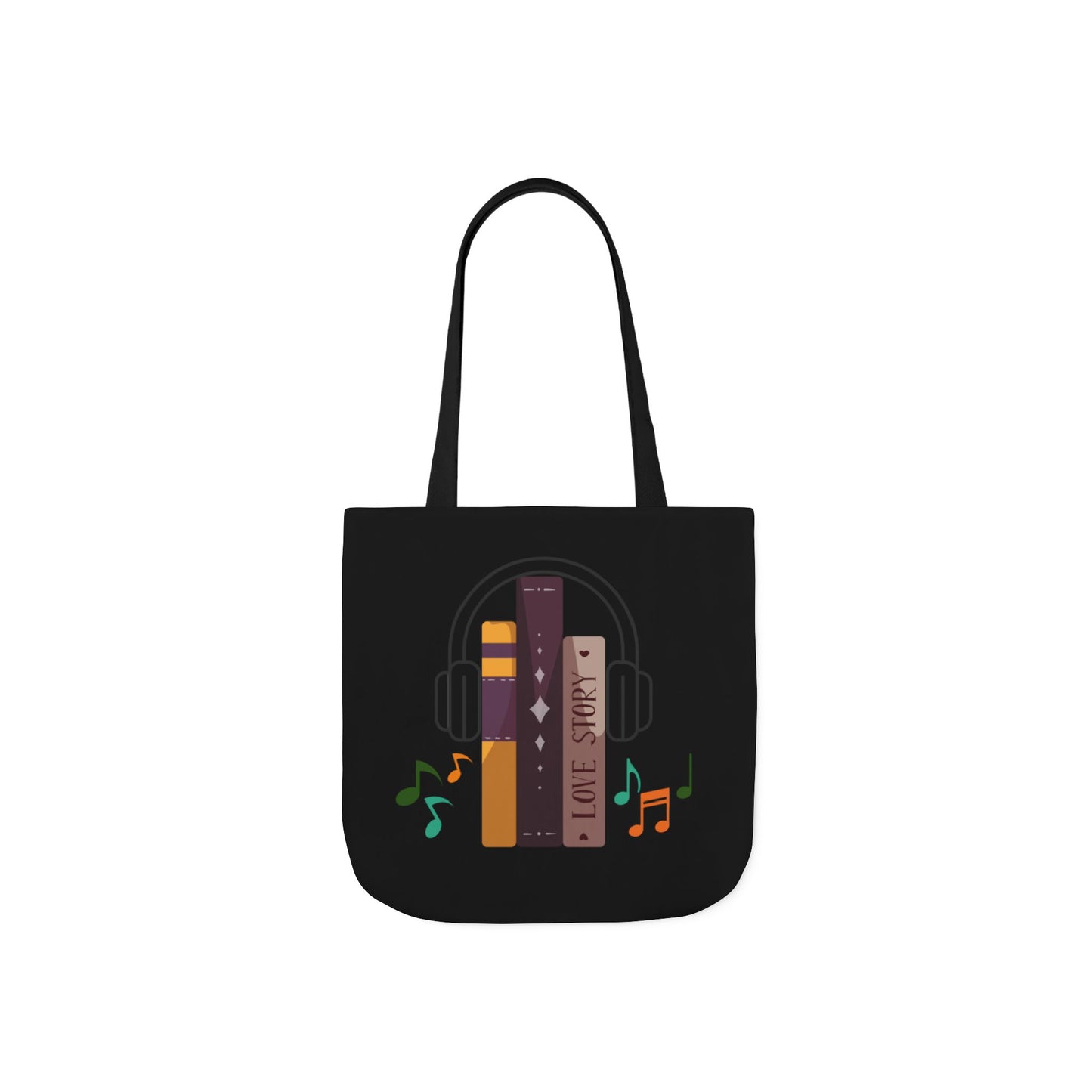 Tunes From Pages Tote Bag- Canvas Tote Bag, School Tote Bag, Shopping Tote Bag, Gym Tote