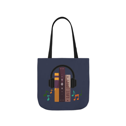 Tunes From Pages Canvas Tote Bag-School Tote Bag, Shopping Tote Bag, Gym Tote