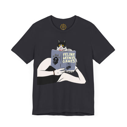 Cute Cat Lover Tee, Feline Mind Games T-Shirt, Pet Owner Gift, Animal Lover Apparel, Perfect for Everyday Wear