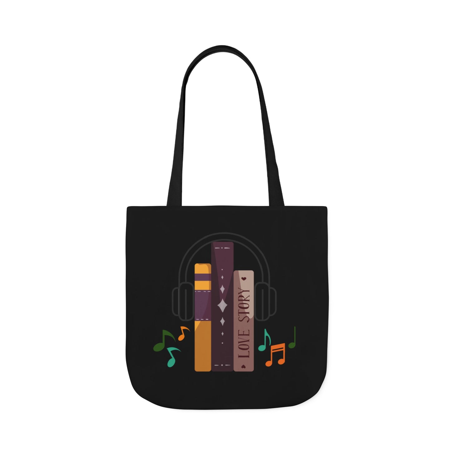 Tunes From Pages Tote Bag- Canvas Tote Bag, School Tote Bag, Shopping Tote Bag, Gym Tote