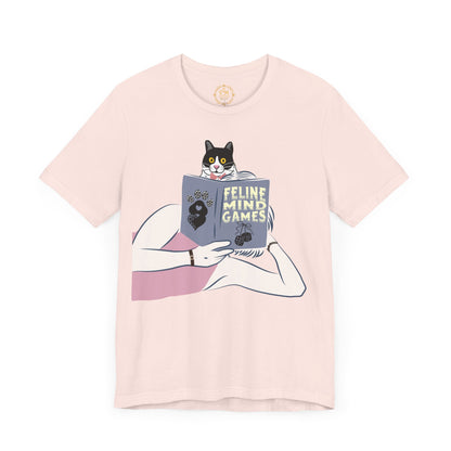 Cute Cat Lover Tee, Feline Mind Games T-Shirt, Pet Owner Gift, Animal Lover Apparel, Perfect for Everyday Wear