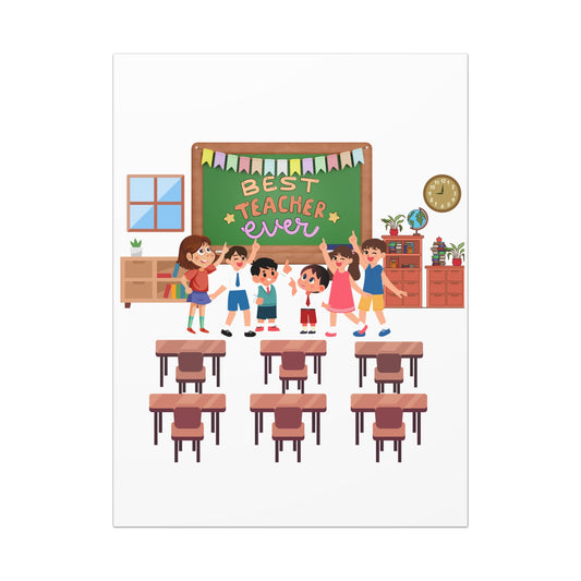 Best Teacher Ever Canvas- Classroom Decor, Teacher Appreciation Gift, Gift For Teacher, School Art