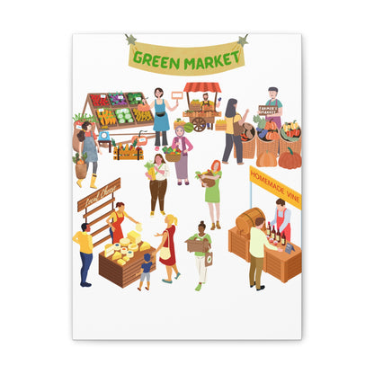 Green Market-Wall Art, Home Decor, Farmer's Market Art, Kitchen Wall Art