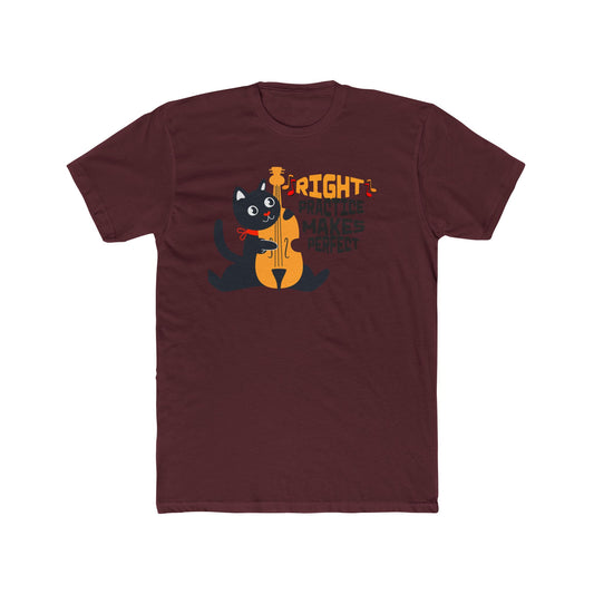 Right Practice Makes Perfect Tee- Cat Lover Music Shirt