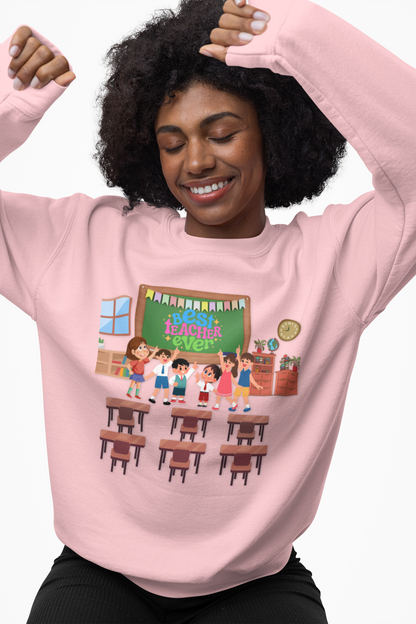 Best Teacher Ever Sweatshirt-Crew Neck Sweatshirt, Gift for teacher, Back to school shirt