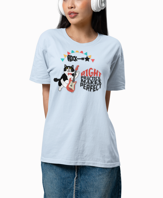 Right Practice Makes Perfect Tee-Cat Lover T-Shirt, Music Lover Gift