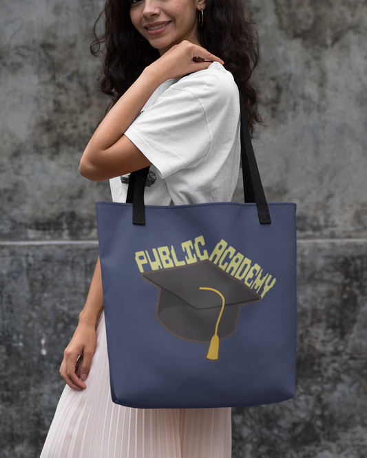 Public Academy Tote Bag-Canvas Tote Bag, School Tote Bag, Shopping Tote Bag, Gym Tote