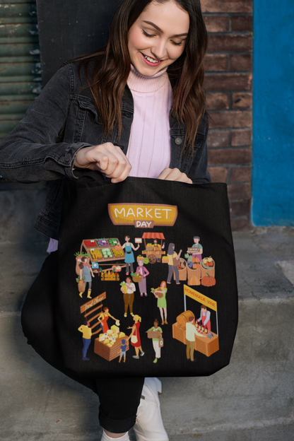 Market Day Tote Bag -Shopping Bag, Grocery Bag, Tote Bag for Mom