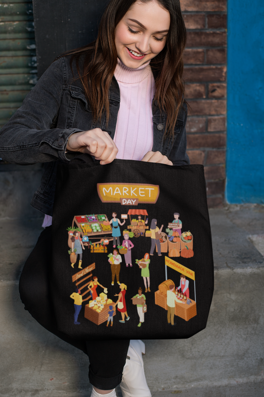 Market Day Tote Bag -Shopping Bag, Grocery Bag, Tote Bag for Mom